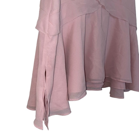 Oh Polly ADELITA Asymmetric Multi Strap Ruffle Detail Mini Dress in Blush NWT - Picture 12 of 15